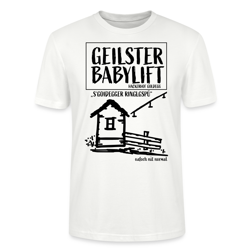 Männer Bio-T-Shirt geilster Babylift ist in Goldegg - Weiß