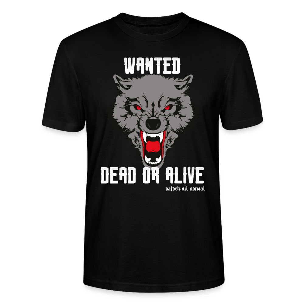 Männer Bio-T-Shirt Soizburga Style (oafoch nit normal Wolf) - Schwarz