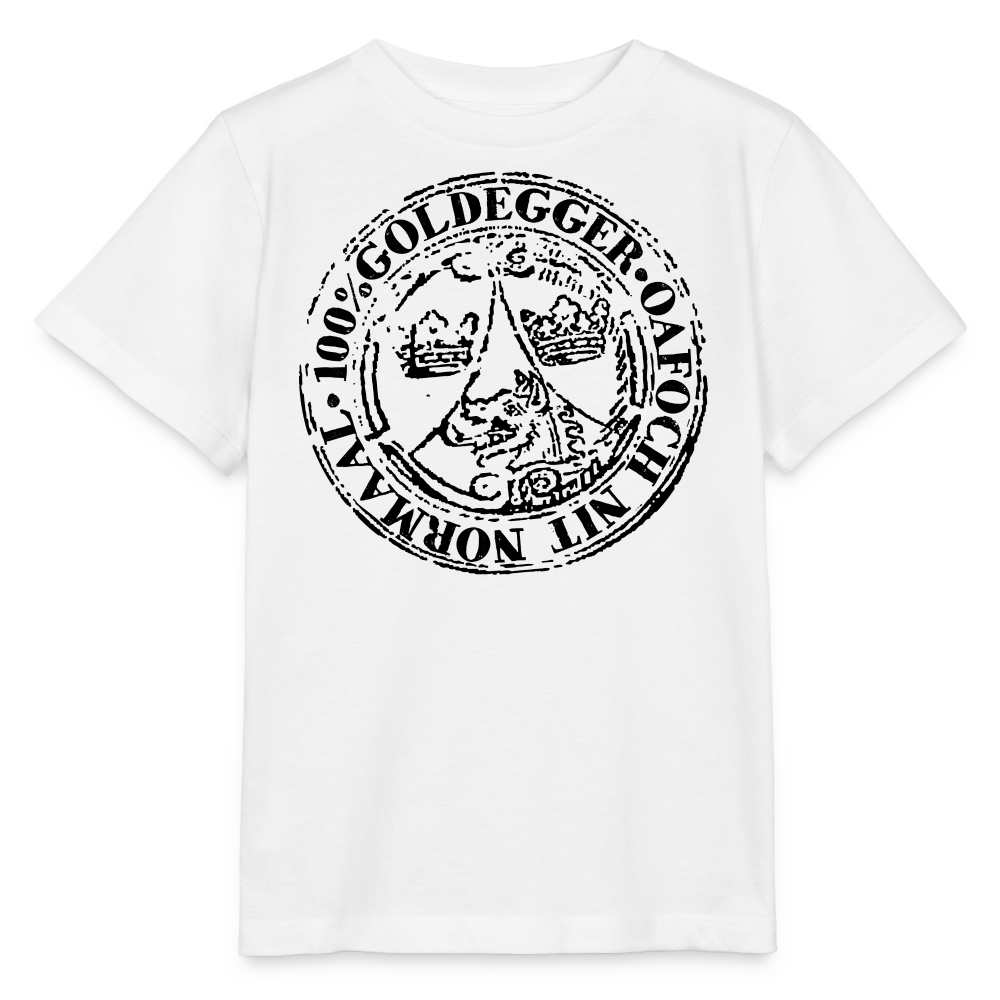 Kinder Bio-T-Shirt 100% Goldegger oafoch nit normaal - Weiß