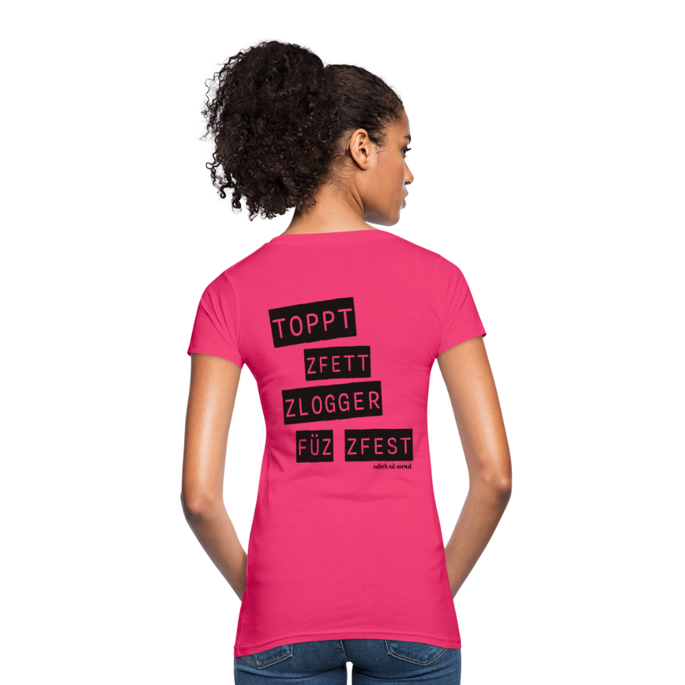 Frauen Bio-T-Shirt toppt zfett zlogger füz fest - Neon Pink