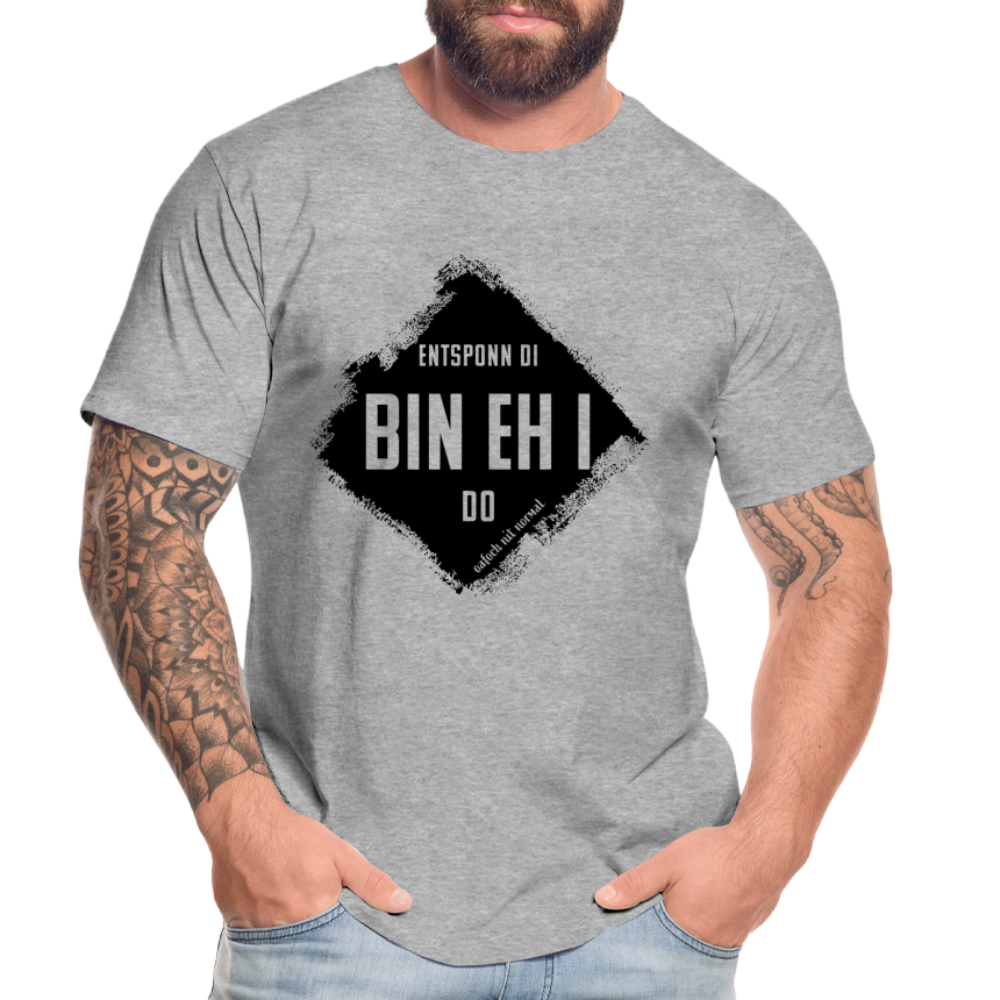 Männer Premium Bio T-Shirt Hackler entsponn di bin eh i do - Grau meliert