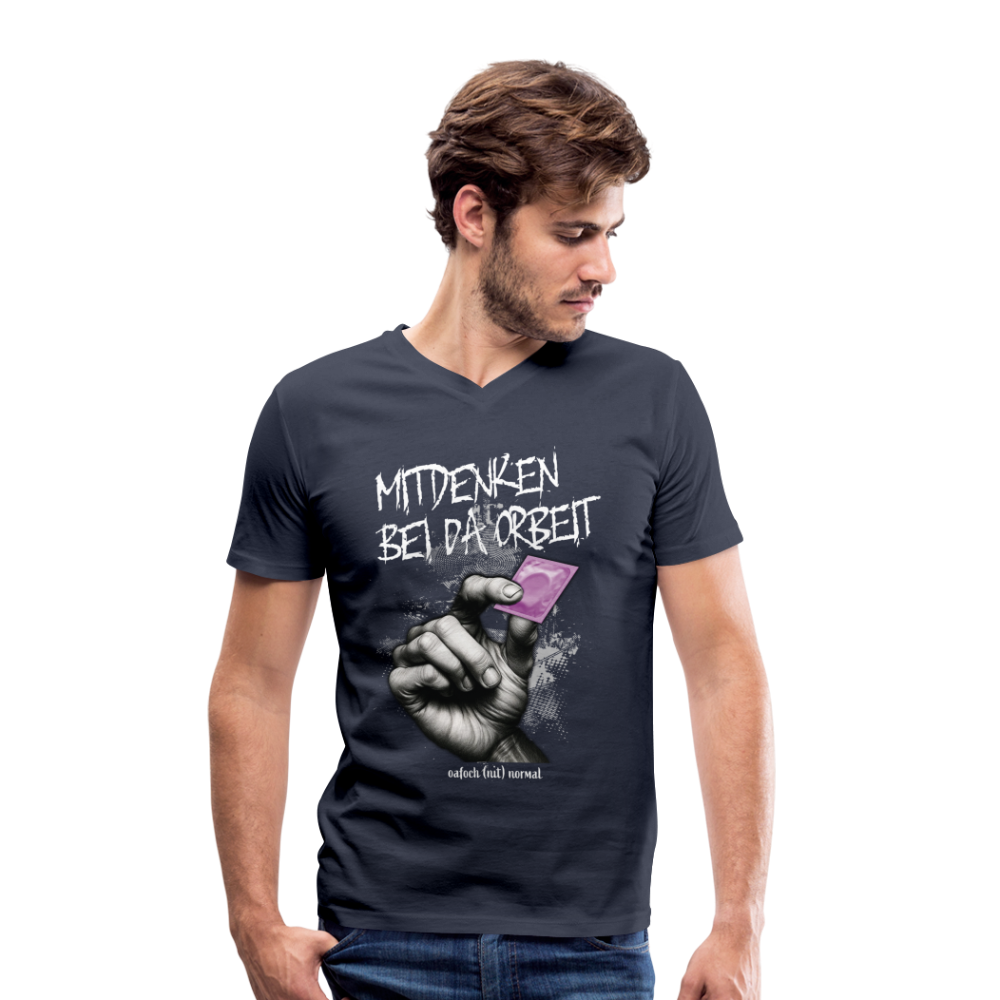 Männer Bio-T-Shirt Soizburga Style mitdenken bei da Orbeit - Navy