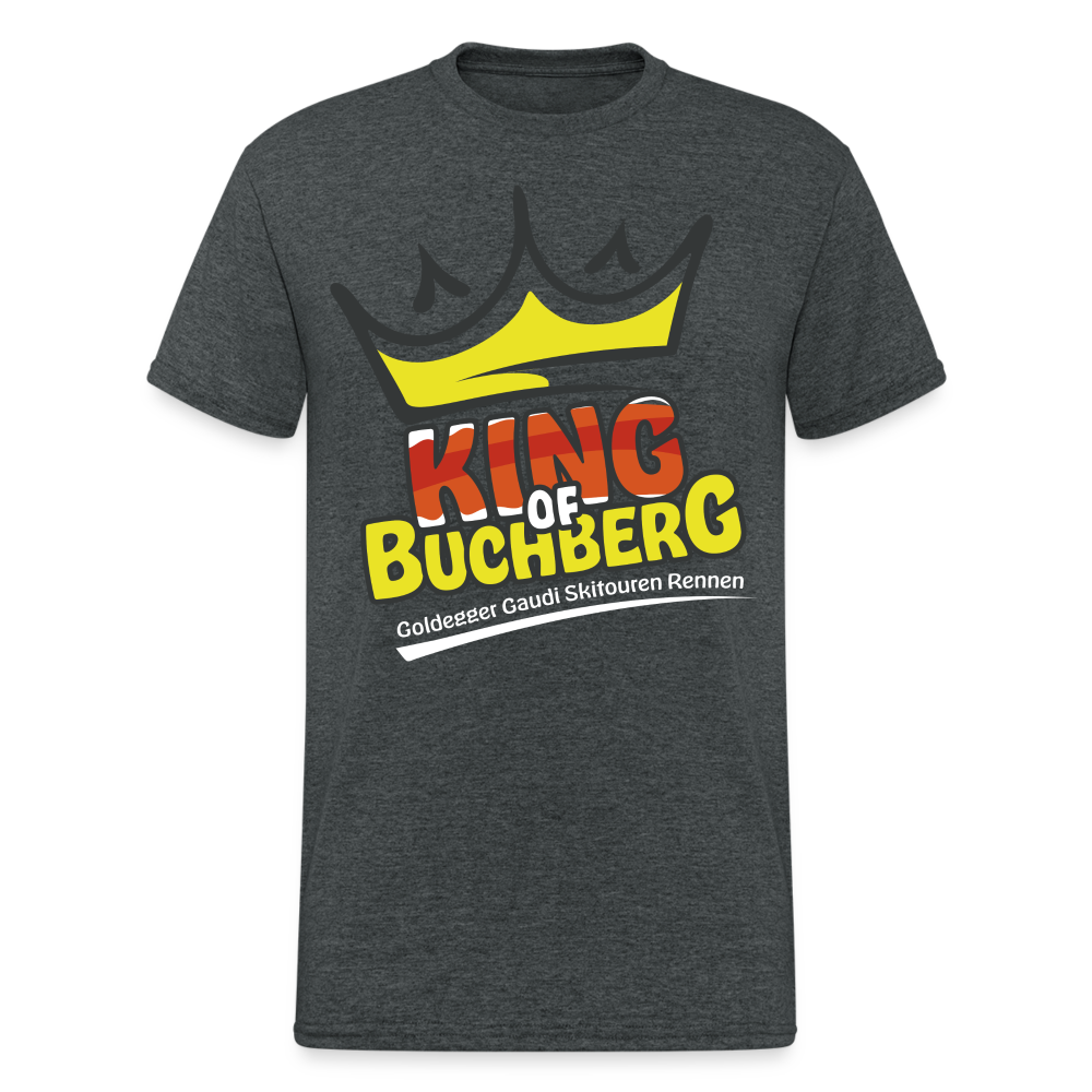 Männer Gildan Heavy T-Shirt King of Buchberg Goldegger Style - Dunkelgrau meliert