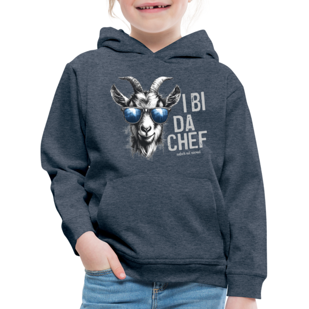 Kinder Premium Hoodie "I bi da Chef" - Jeansblau