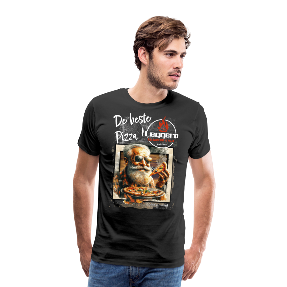Männer Premium T-Shirt "de beste Pizza" Leggero - Schwarz