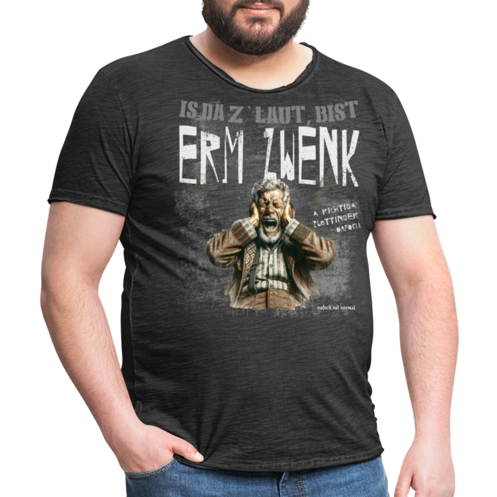 Männer Vintage T-Shirt "is da zlaut" Soizburga Style - Vintage Schwarz