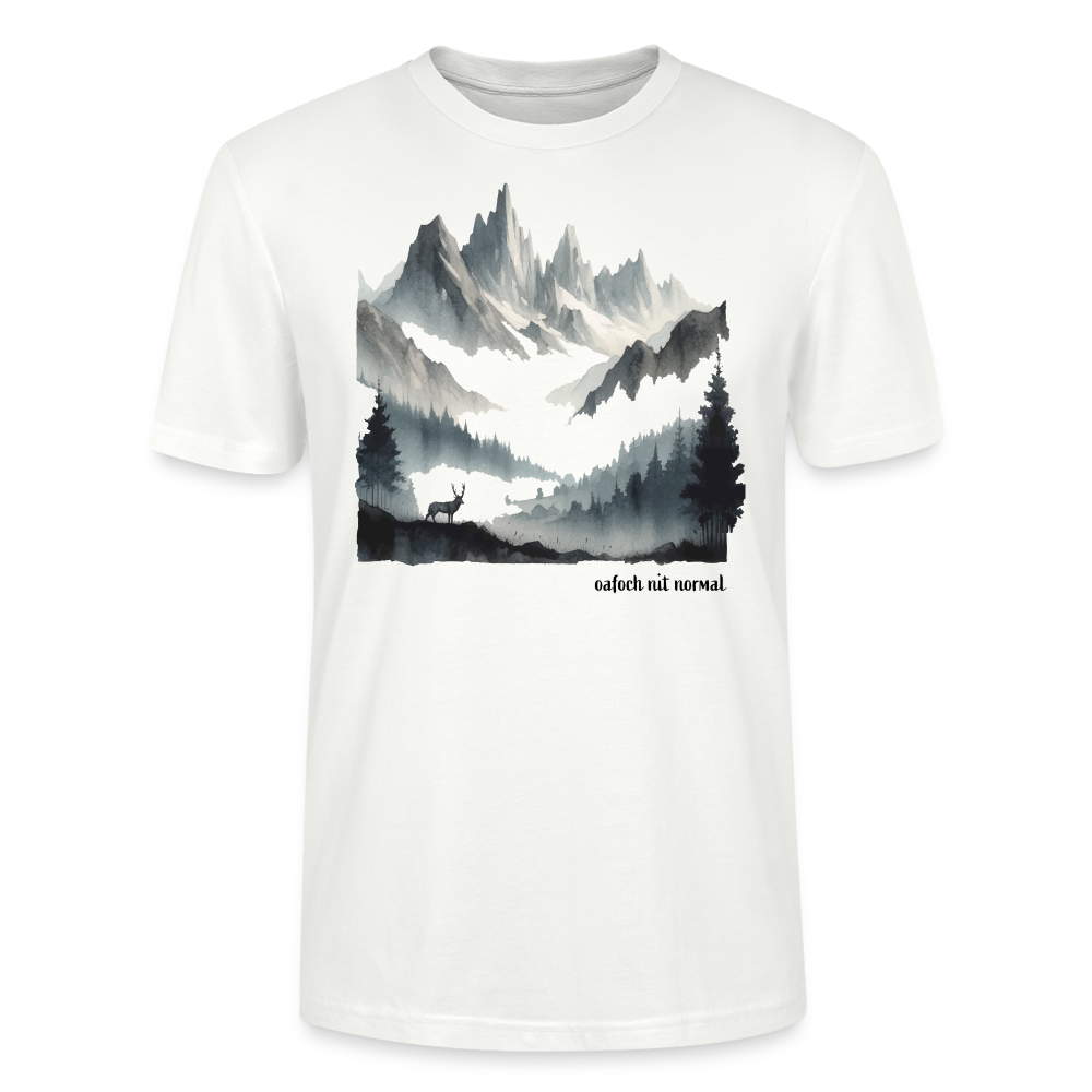 Männer Bio-T-Shirt T-Shirt Hirsch Alpengebirge (oafoch nit normal) - Weiß