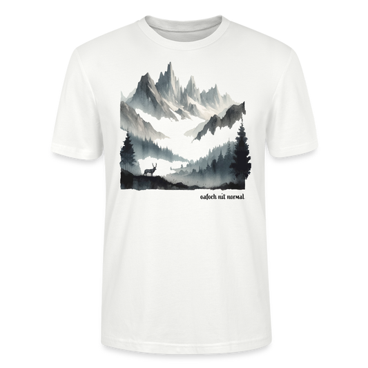 Männer Bio-T-Shirt T-Shirt Hirsch Alpengebirge (oafoch nit normal) - Weiß