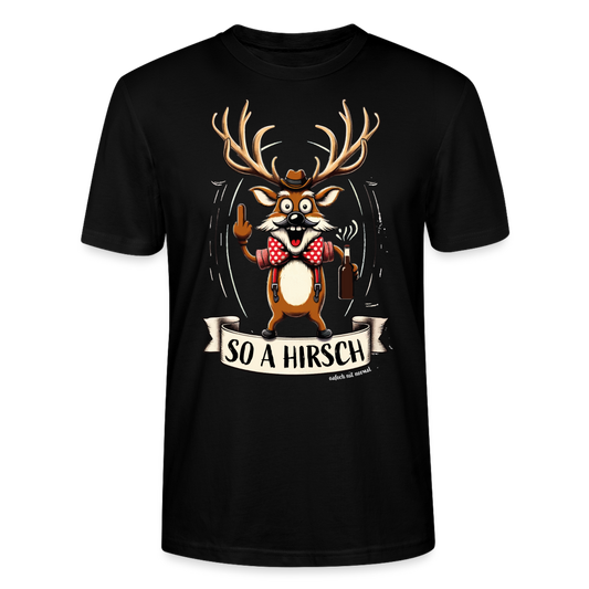 Männer Bio-T-Shirt so a Hirsch - Schwarz
