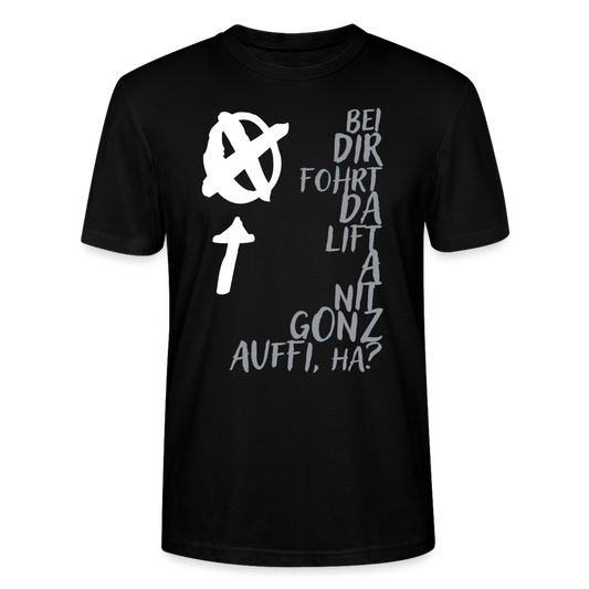 Männer Bio-T-Shirt da Lift fohrt nit gonz auffi - Schwarz
