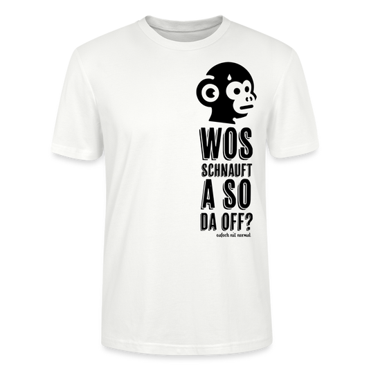 Männer Bio-T-Shirt wos schnauft a so da off - Weiß