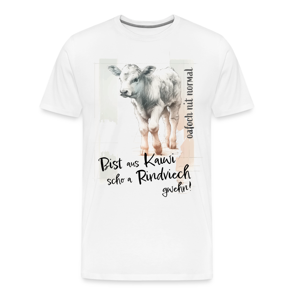 Männer Premium T-Shirt Soizburga Style "Kalb Rindvieh" - weiß