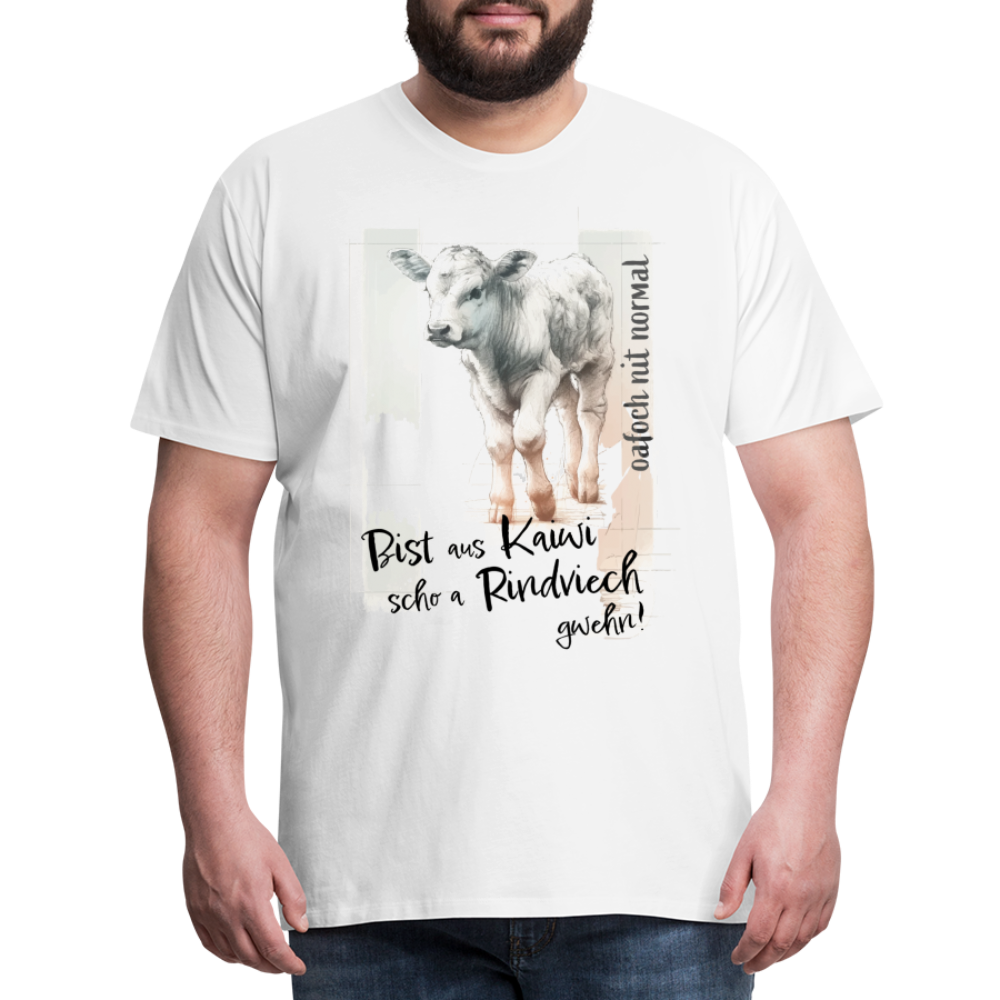 Männer Premium T-Shirt Soizburga Style "Kalb Rindvieh" - weiß