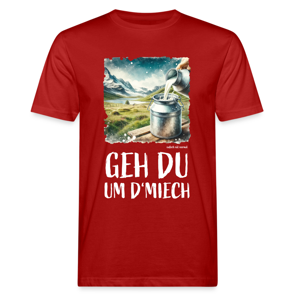 Männer Bio-T-Shirt geh du um de Miech - Dunkelrot