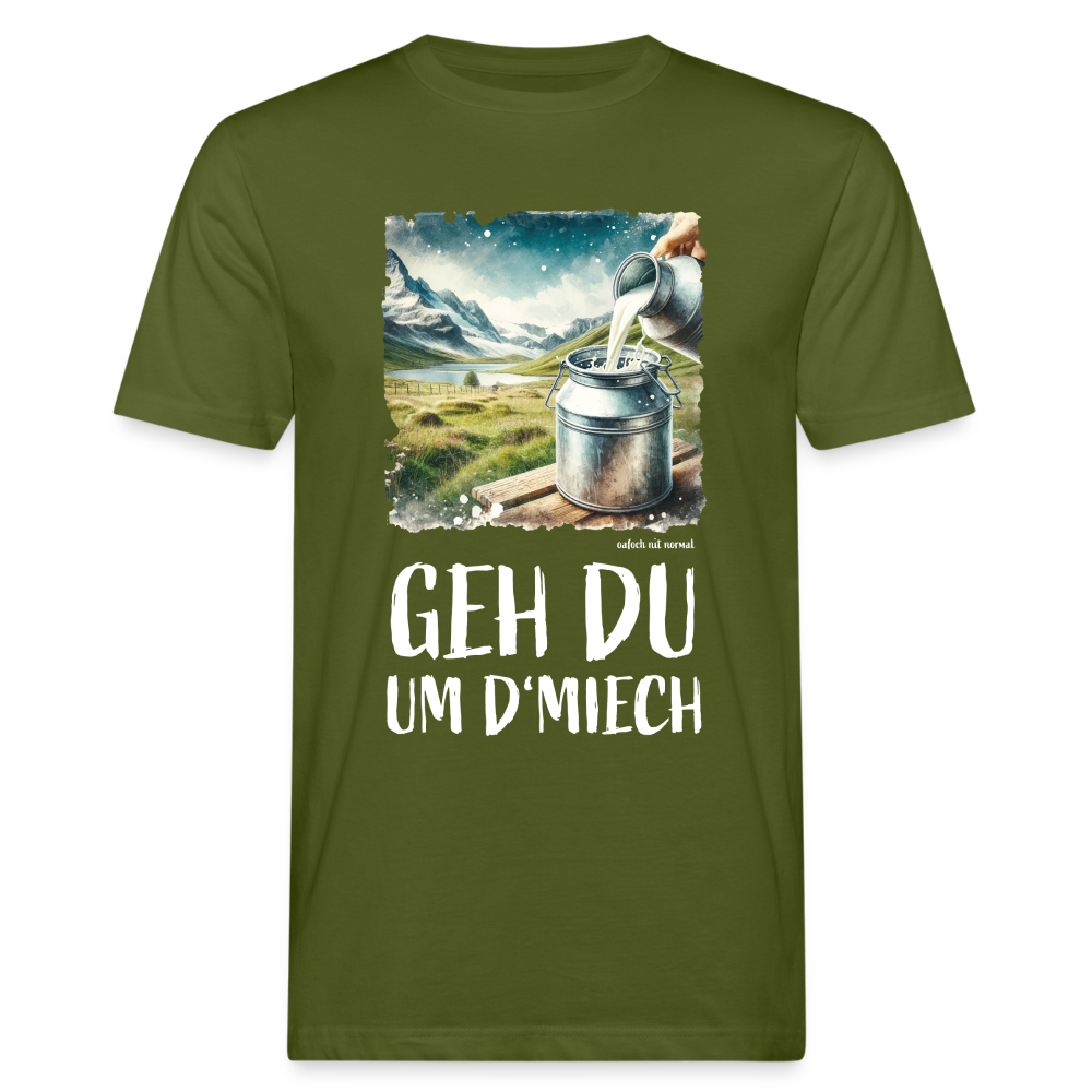 Männer Bio-T-Shirt geh du um de Miech - Moosgrün