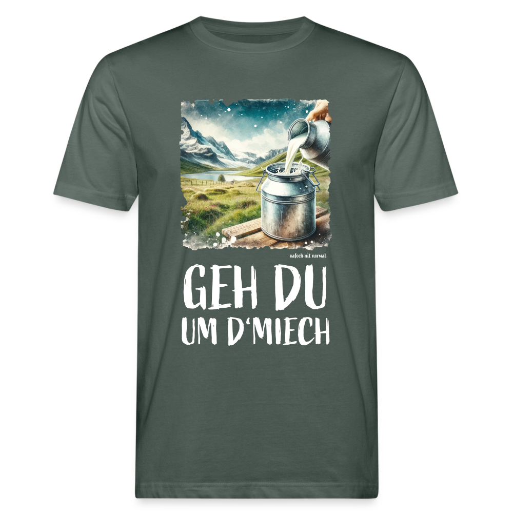 Männer Bio-T-Shirt geh du um de Miech - Graugrün