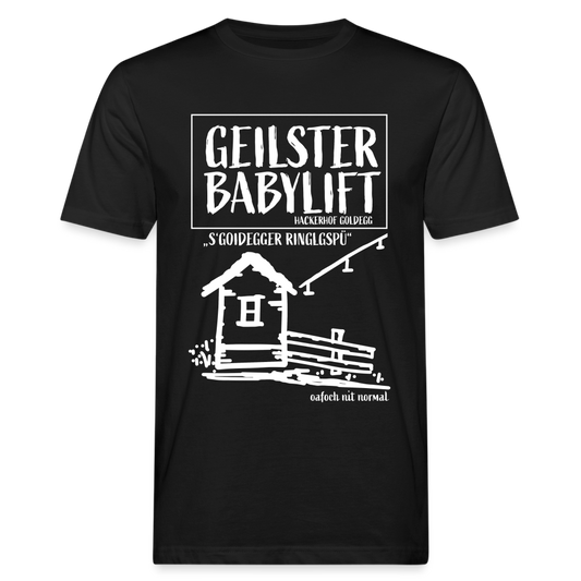 Männer Bio-T-Shirt geilster Übungslift "Babylift" - Schwarz