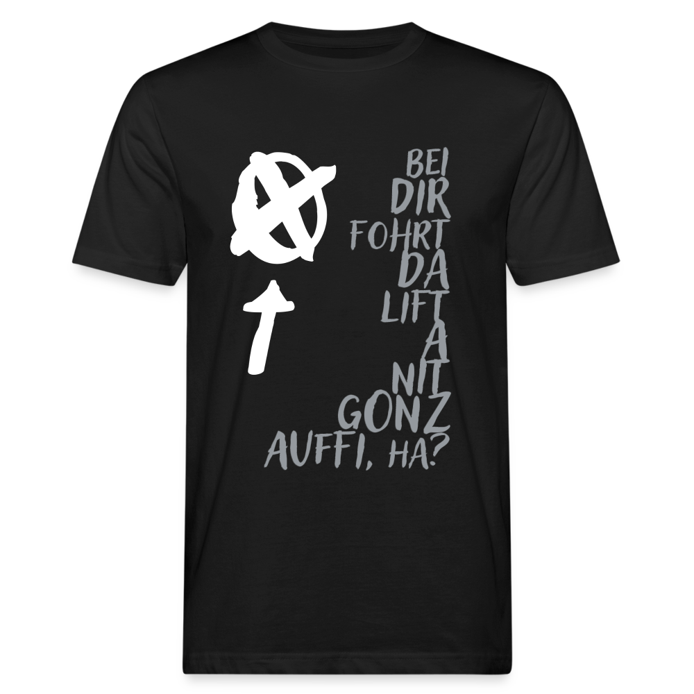 Männer Bio-T-Shirt da Lift fohrt nit gonz auffi - Schwarz