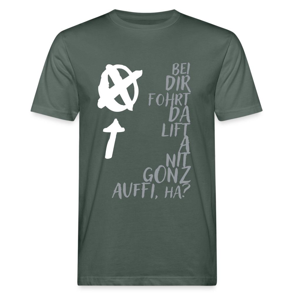 Männer Bio-T-Shirt da Lift fohrt nit gonz auffi - Graugrün