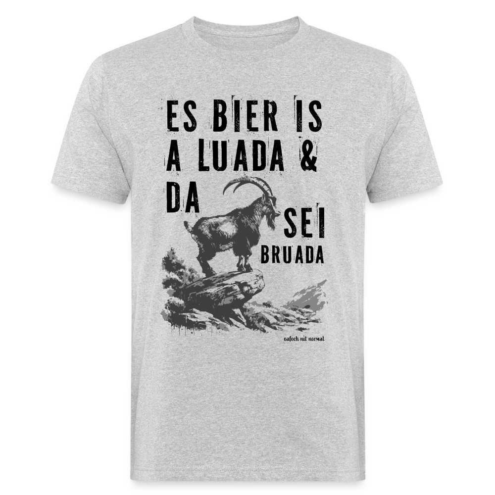 Männer Bio-T-Shirt Bier is a luada - Grau meliert