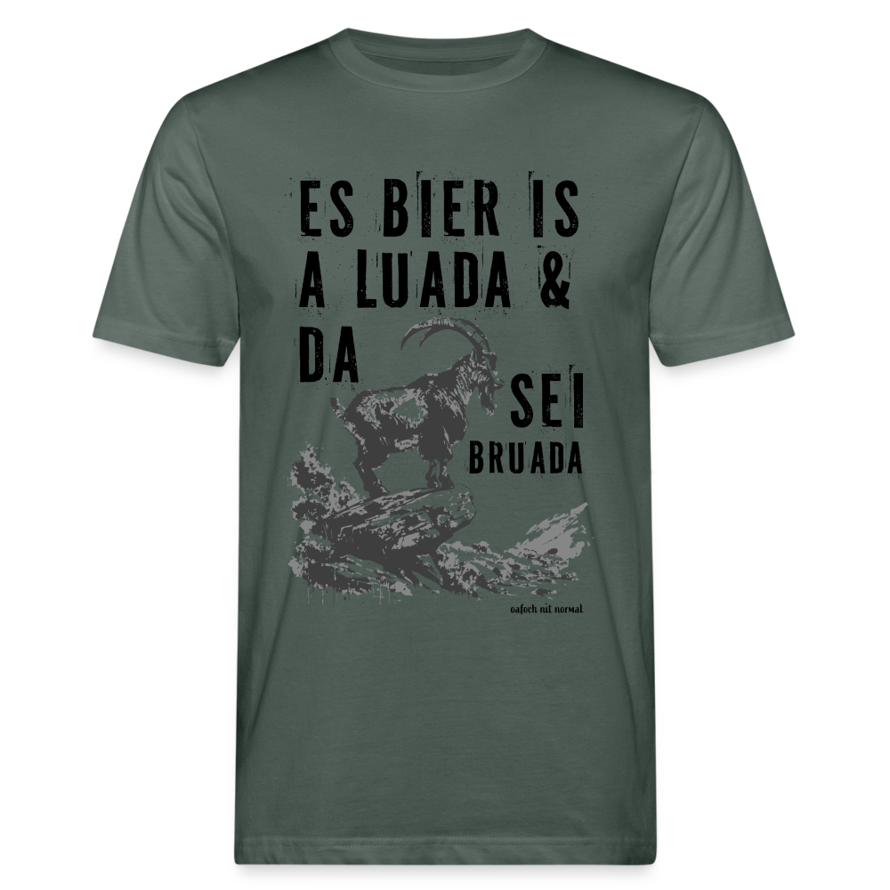 Männer Bio-T-Shirt Bier is a luada - Graugrün