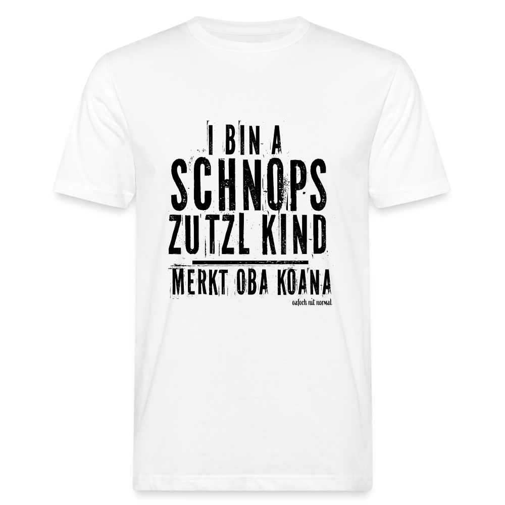 Männer Bio-T-Shirt Schnopszutzl Kind - weiß