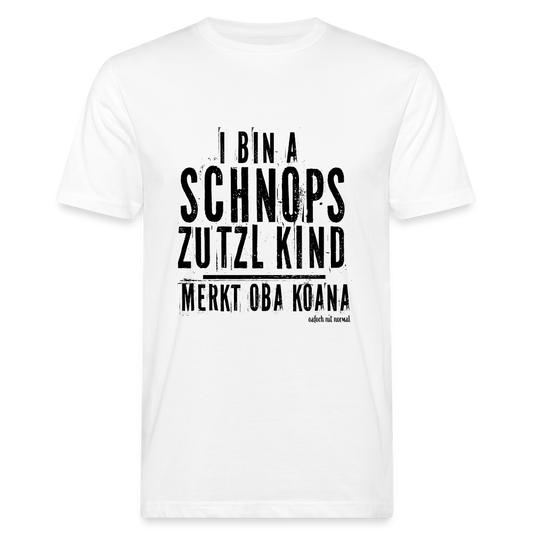 Männer Bio-T-Shirt Schnopszutzl Kind - weiß