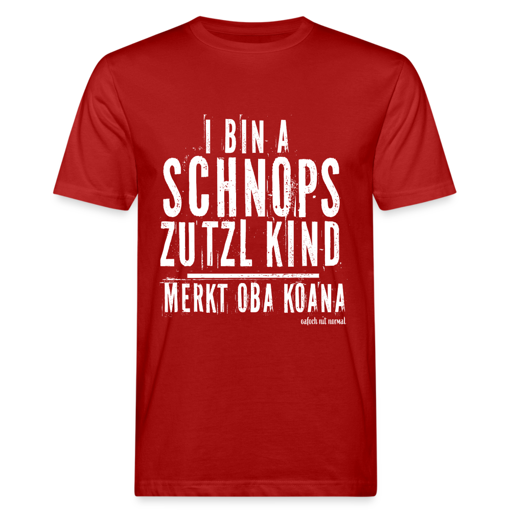 Männer Bio-T-Shirt Schnaps Zutzl Kind - Dunkelrot