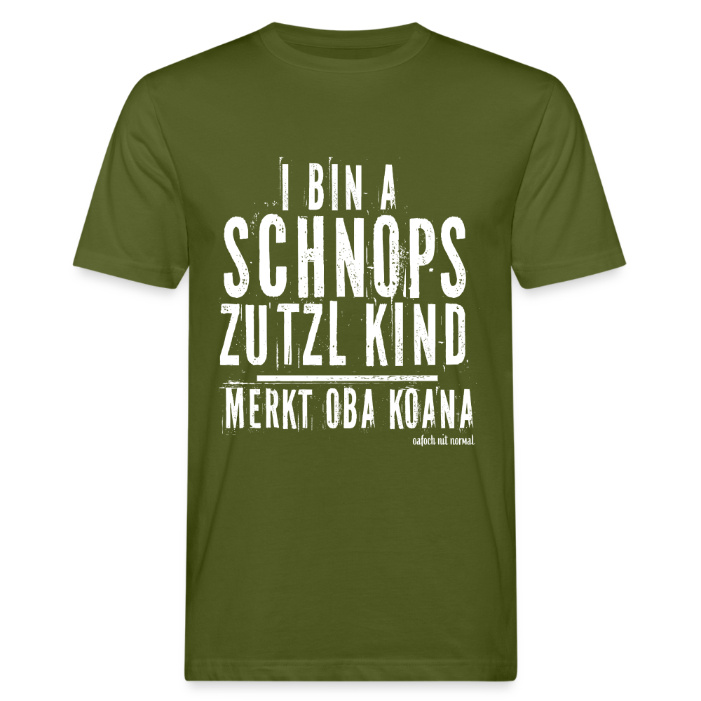 Männer Bio-T-Shirt Schnaps Zutzl Kind - Moosgrün