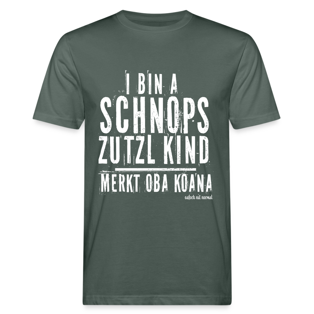 Männer Bio-T-Shirt Schnaps Zutzl Kind - Graugrün