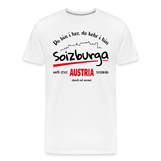 Männer Premium Bio T-Shirt Soizburga Style do bin i her - weiß