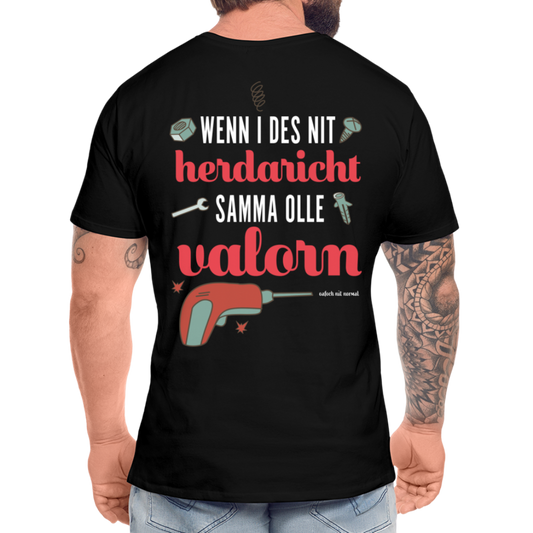 Männer Premium Bio T-Shirt Hackler wenn i des nit herdaricht - Schwarz