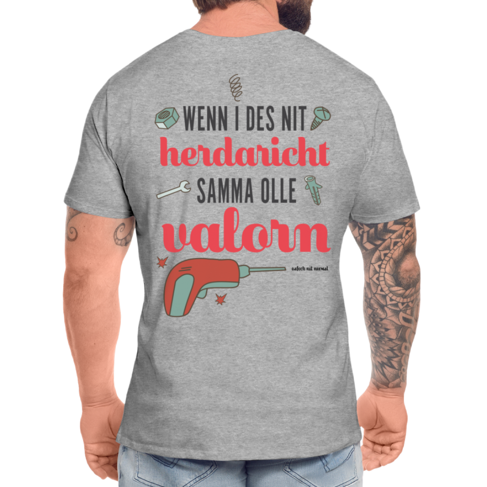 Männer Premium Bio T-Shirt Hackler wenn i des nit herdaricht - Grau meliert