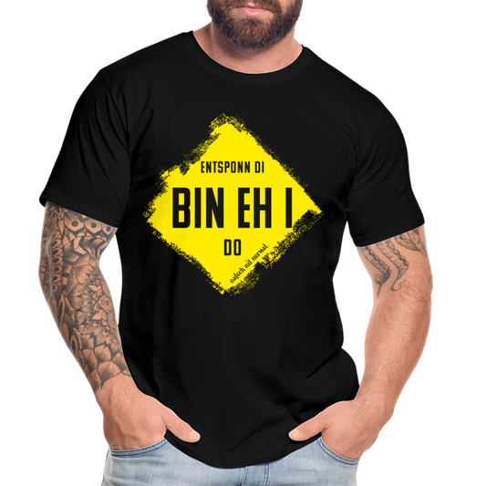 Männer Premium Bio T-Shirt Hackler entsponn di bin eh i do - Schwarz