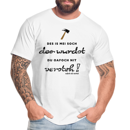 Männer Premium Bio T-Shirt Hackler des wurdst du nit versteh - weiß