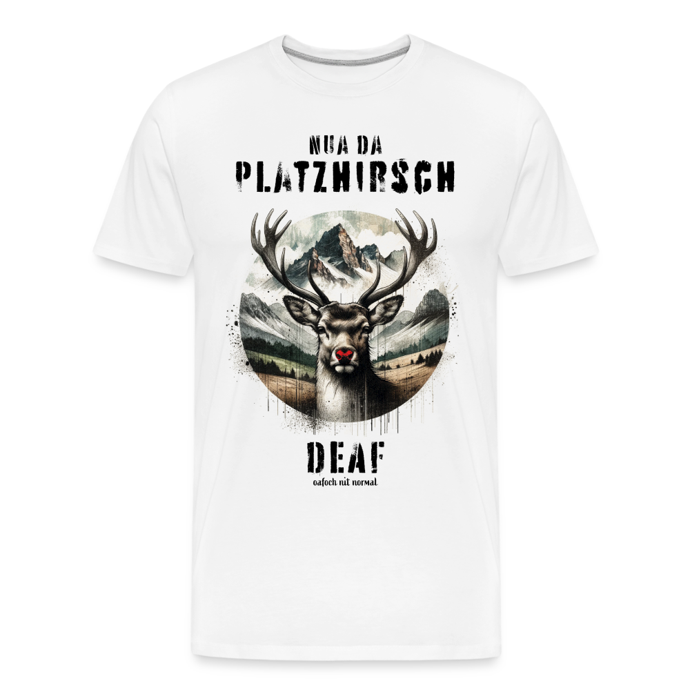 Männer Premium Bio T-Shirt Soizburga Style Platzhirsch - weiß