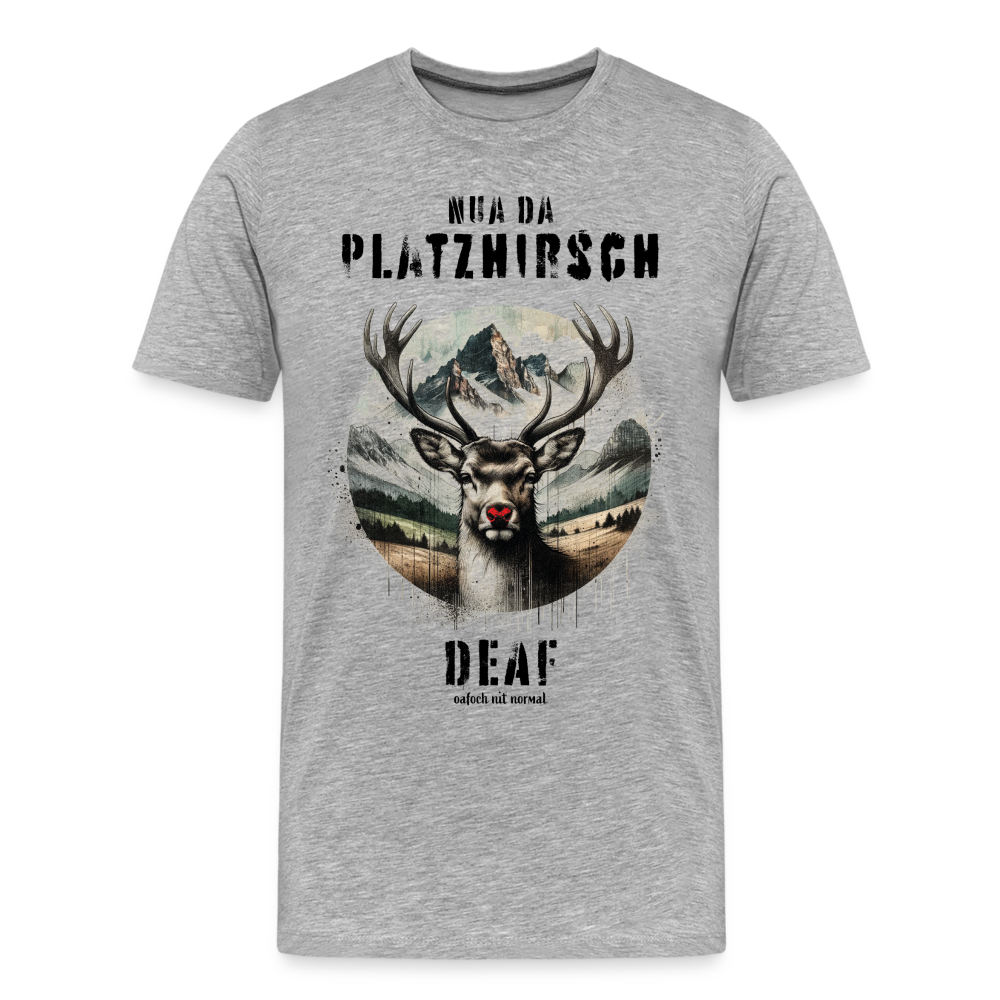 Männer Premium Bio T-Shirt Soizburga Style Platzhirsch - Grau meliert