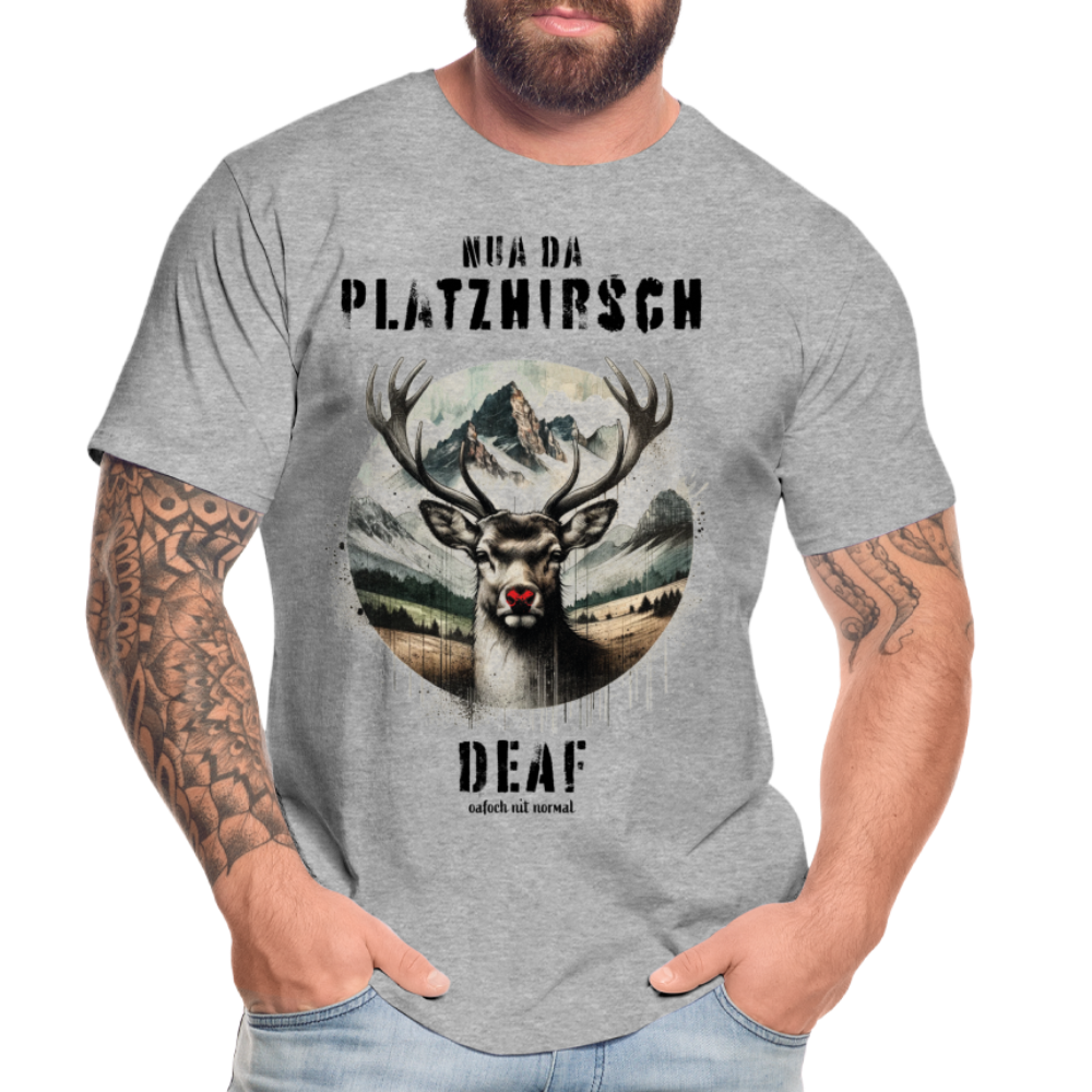 Männer Premium Bio T-Shirt Soizburga Style Platzhirsch - Grau meliert