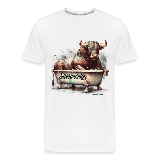 Männer Premium Bio T-Shirt Stierwoscher Soizburga Style - weiß