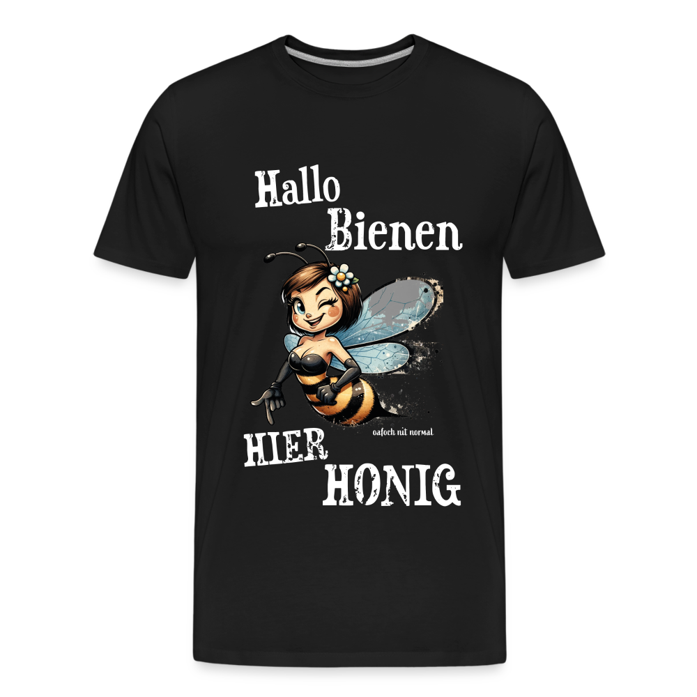 Männer Premium Bio T-Shirt hallo Bienen hier Honig - Schwarz