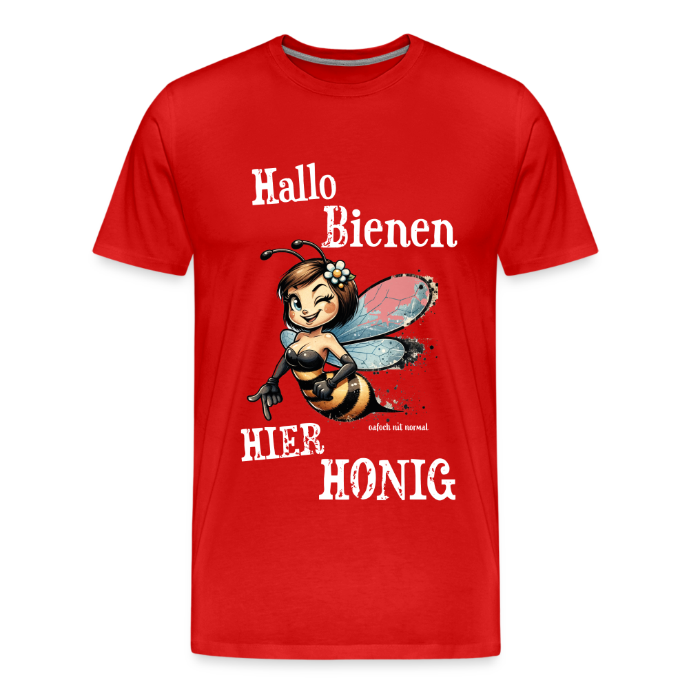 Männer Premium Bio T-Shirt hallo Bienen hier Honig - Rot