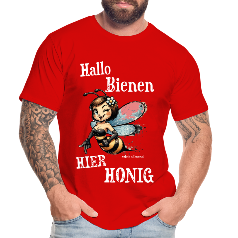 Männer Premium Bio T-Shirt hallo Bienen hier Honig - Rot