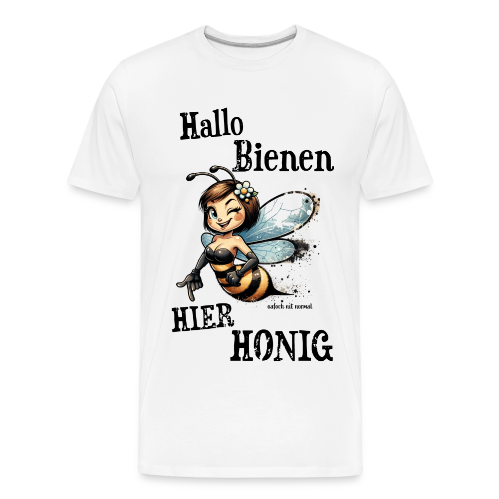 Männer Premium Bio T-Shirt Hallo Bienen hier Honig Soizburga Style - weiß