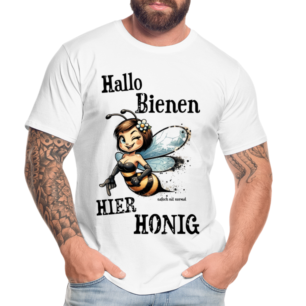 Männer Premium Bio T-Shirt Hallo Bienen hier Honig Soizburga Style - weiß