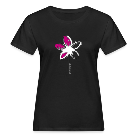 Frauen Bio-T-Shirt Soizburga Style Blume oafoch nit normal - Schwarz