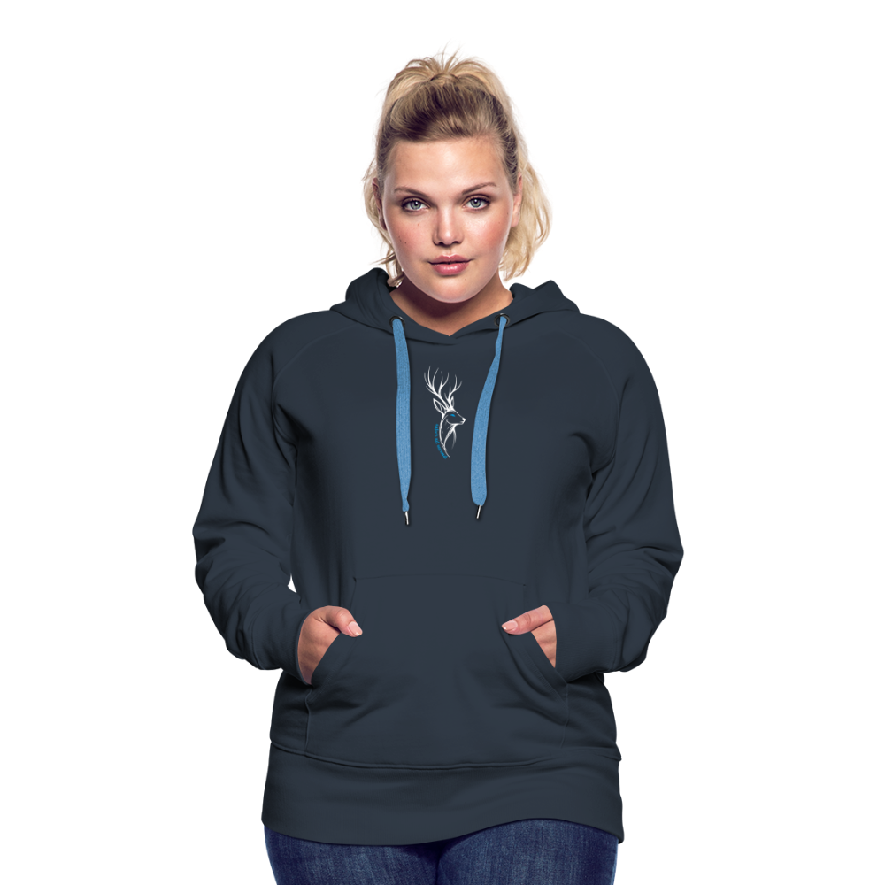 Frauen Premium Hoodie Soizburger Style Hirsch - Navy