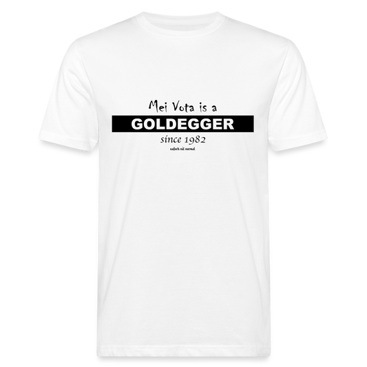 Männer Bio-T-Shirt Mei Vota is a Goldegg er - weiß