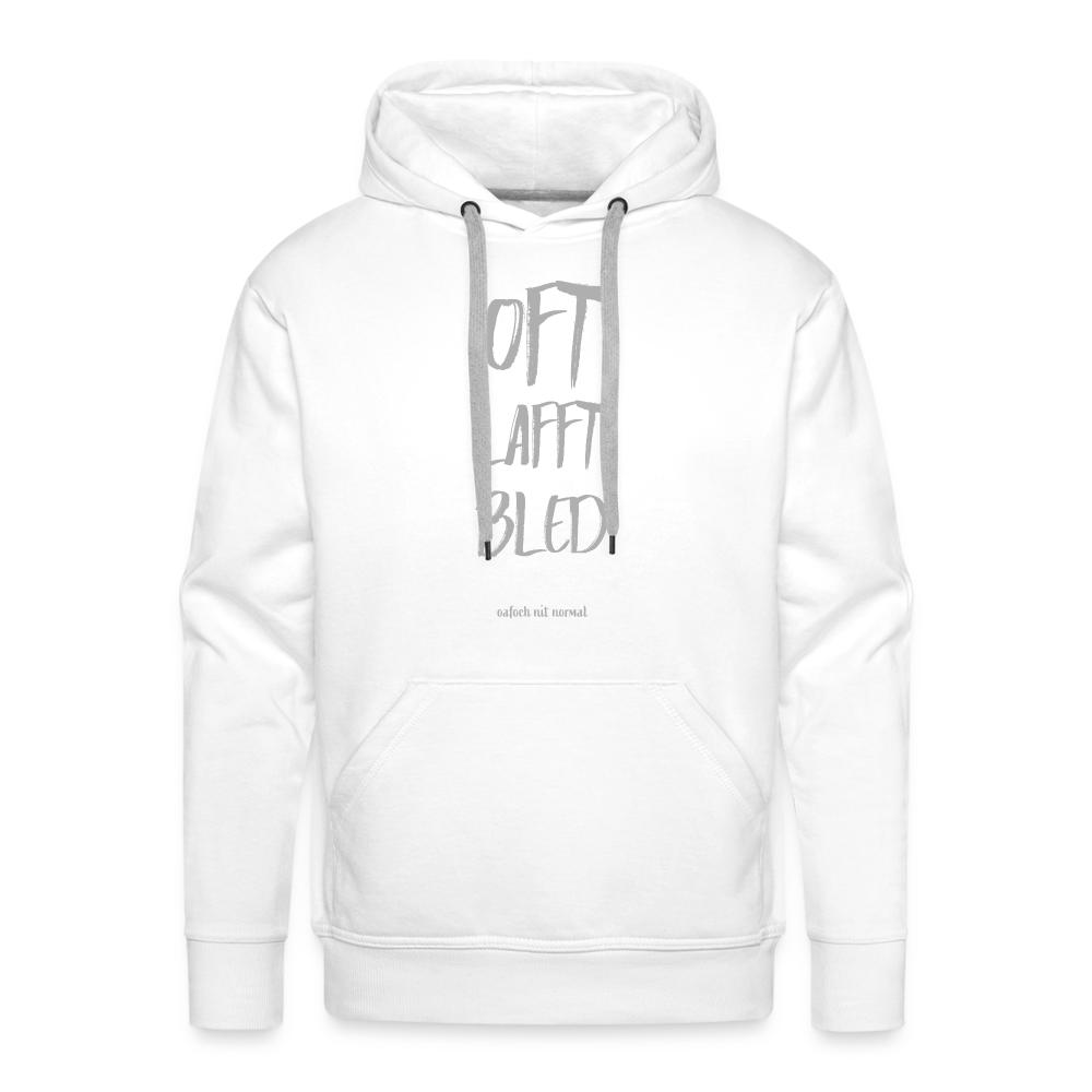 Men’s Premium Hoodie offt lafft bled - Soizburga Style - weiß