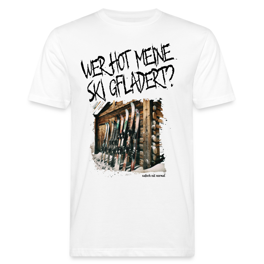 Männer Bio-T-Shirt Soizburga Style - wer hot meine Ski gfladert? - weiß