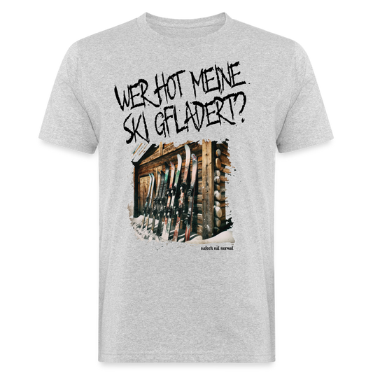 Männer Bio-T-Shirt Soizburga Style - wer hot meine Ski gfladert? - Grau meliert